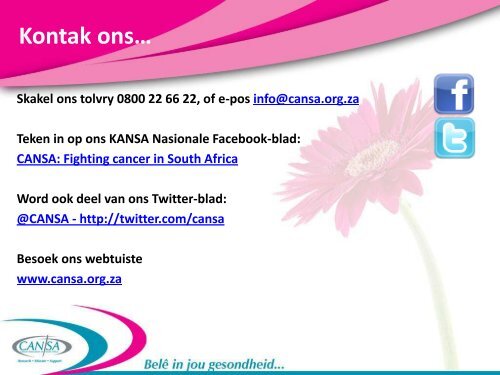 Borskanker - The Cancer Association of South Africa