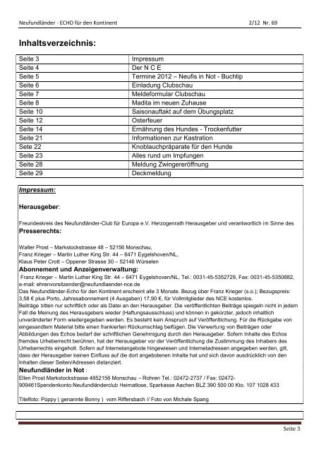 Clubschau 2012 - Neufundländer Club für Europa e.V.