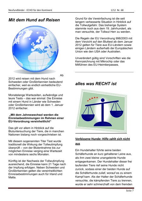 Ausgabe 1-2012 - Neufundländer Club für Europa e.V.