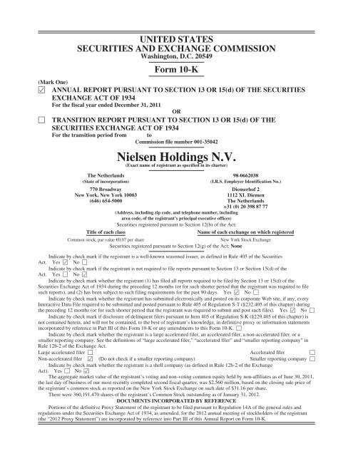 Form 10-K - Nielsen