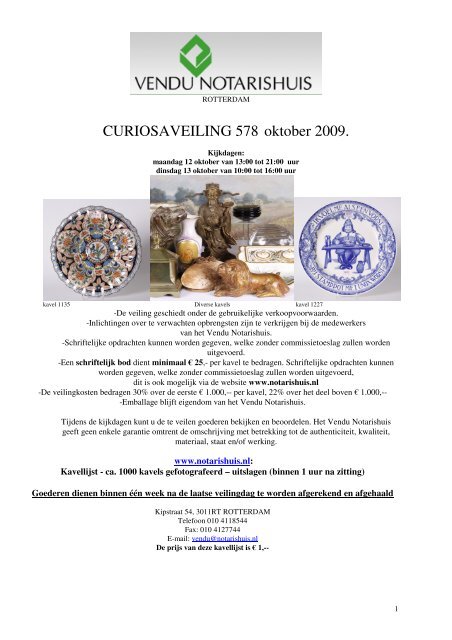 kavellijst - ca. 1000 kavels gefotografeerd - vendu notarishuis