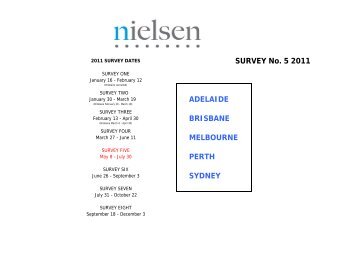 SURVEY No. 5 2011 ADELAIDE BRISBANE SYDNEY ... - Nielsen