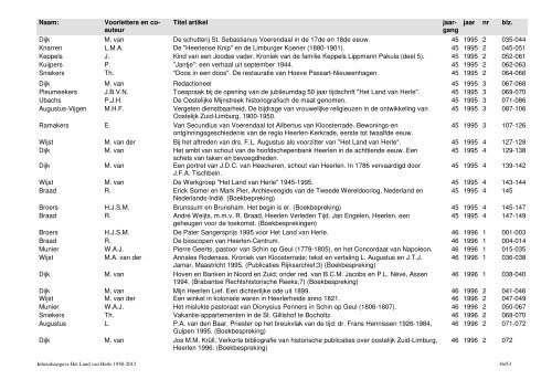 de uitgebreide index - Land van Herle