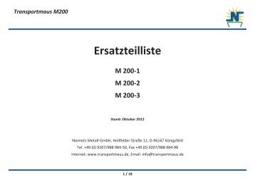 Ersatzteilliste Transportmaus M200 - Niemetz