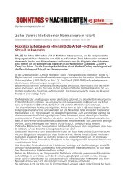 Zehn Jahre - Nietlebener Heimatverein eV