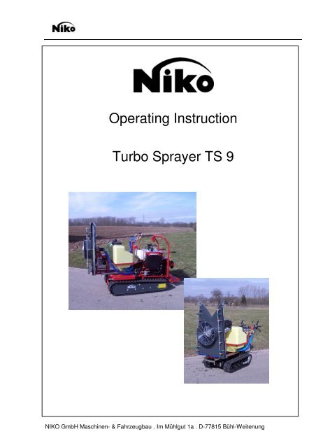 Operating Instruction Turbo Sprayer TS 9 - Niko GmbH