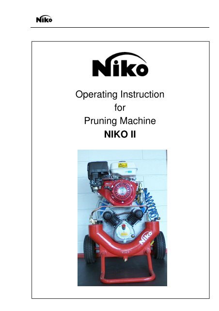 Operating Instruction for Pruning Machine NIKO II - Niko GmbH