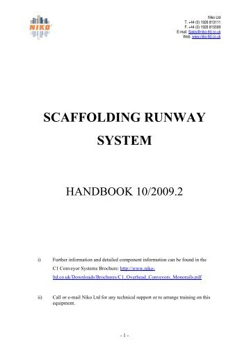 Scaffolding Runway System Handbook - Niko Ltd