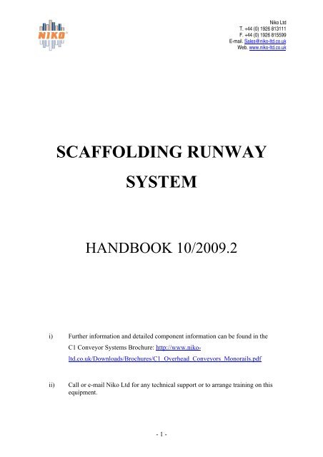 Scaffolding Runway System Handbook - Niko Ltd