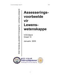 Assesserings- voorbeelde vir Lewens- wetenskappe - e-Schools' Network