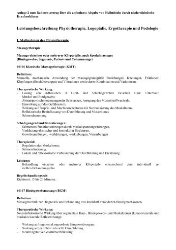 Leistungsbeschreibung Physiotherapie, Logopädie, Ergotherapie ...