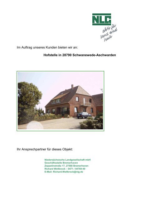 Hofstelle in 28790 Schwanewede-Aschwarden Ihr Ansprechpartner ...