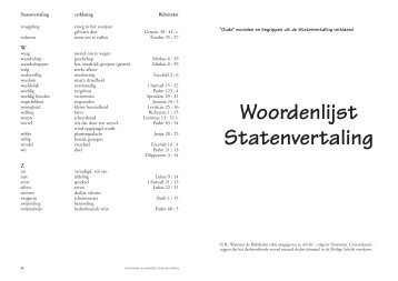 Verklarende Woordenlijst Statenvertaling - Yarah Bijbel College