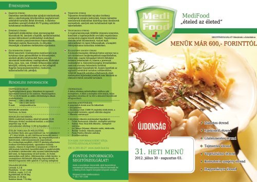 2012. 31. heti étlap - MediFood