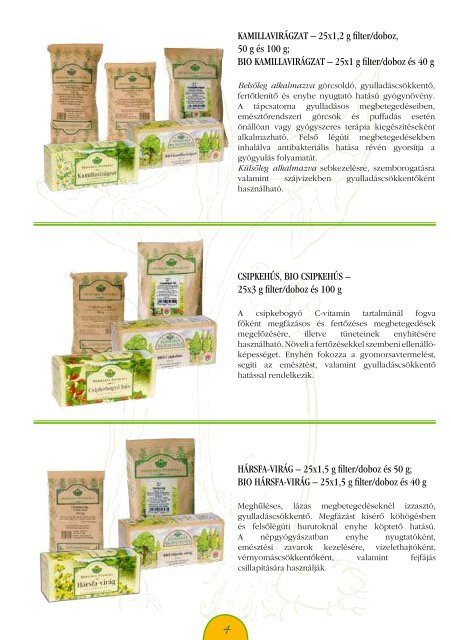 Termékkatalógus - Herbária