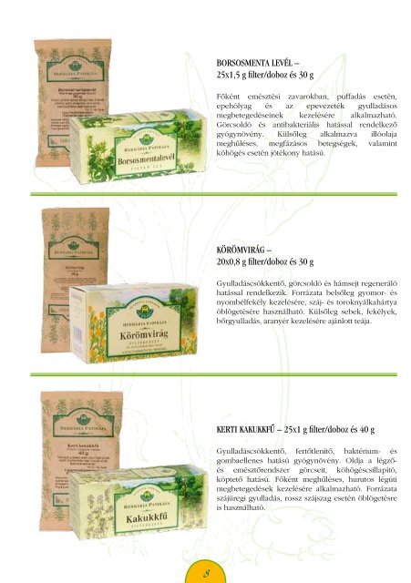 Termékkatalógus - Herbária