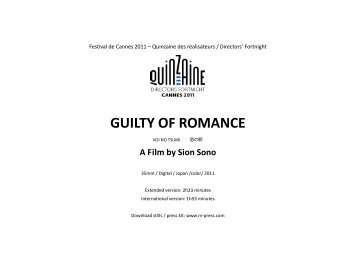 Press Kit Guilty Of Romance - Festival du film de l'Outaouais