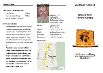 Praxis-Flyer - Wolfgang Adomeit