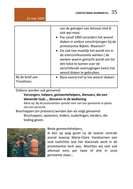 Contactbrief nummer 61 - Diaken