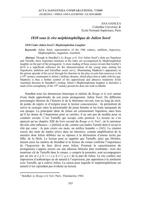 la scene de la premiere rencontre de julien sorel et mme de renal