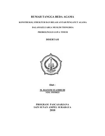 rumah tangga beda agama 2010 - Pascasarjana IAIN Sunan Ampel