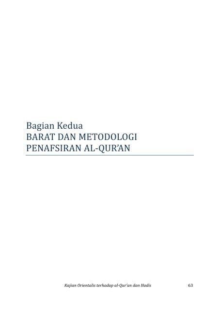 KAJIAN ORIENTALIS QURAN HADIS - Blog MENGAJAR