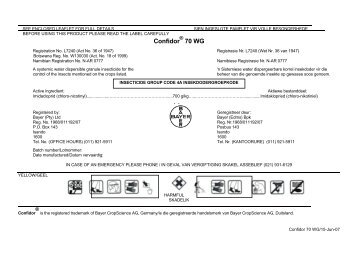Confidor 70 WG - Bayer Crop Science