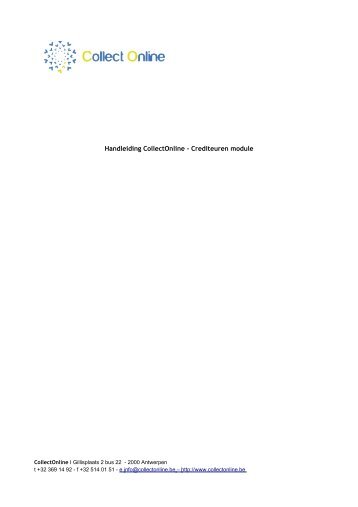 Handleiding CollectOnline - Crediteuren module - Beelen Advocaten