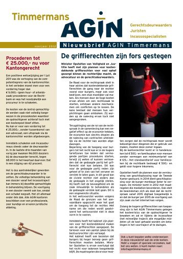 1ste editie 2012, De griffierechten zijn fors gestegen. (PDF) - Agin