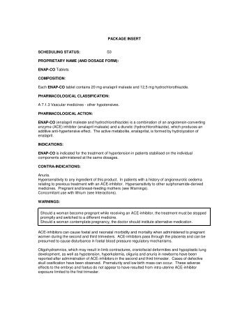 ENAP-CO Tablets COMPOSITION - Pharma Dynamics