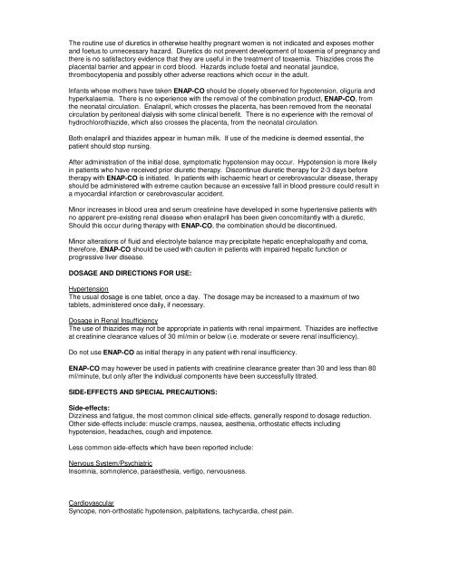 ENAP-CO Tablets COMPOSITION - Pharma Dynamics