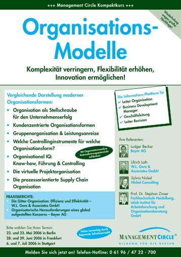 Management Circle Seminar: Organisations-Modelle - Sylvia Nickel