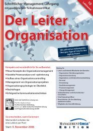 Der Leiter Organisation - Sylvia Nickel