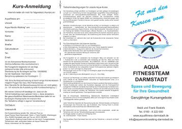 Aqua-Flyer 2013 mit Kursanmeldung hier! - Heidi und Frank Roelofs