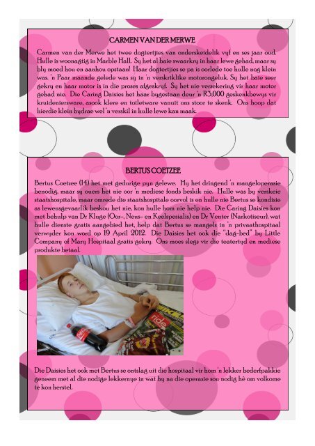 Newsletter 3 of 2012 - Caring Daisies