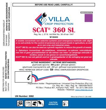 SCAT® 360 SL - Villa Crop Protection