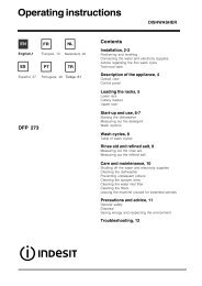 Operating Instructions Lave Vaisselle