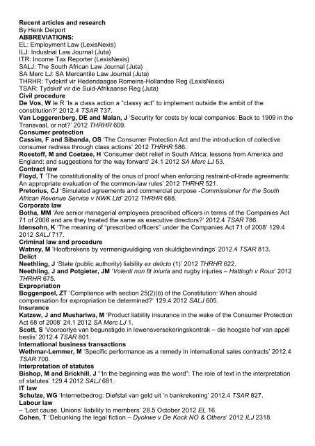 Industrial Law Journal (Juta)