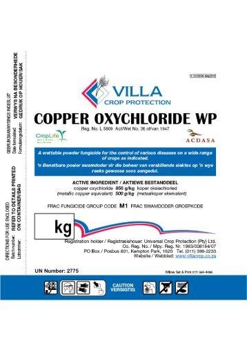 Copper Oxychloride WP A_UCP - Villa Crop Protection