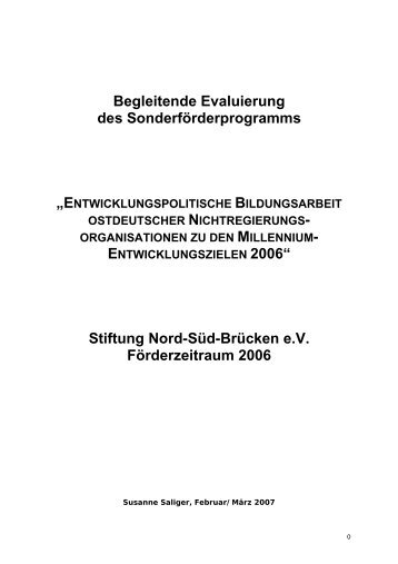 MDG-Evaluierung 2006 - Stiftung Nord-Süd-Brücken