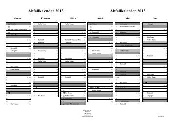 Abfallkalender 2013 DIN A4 - Nordwalde