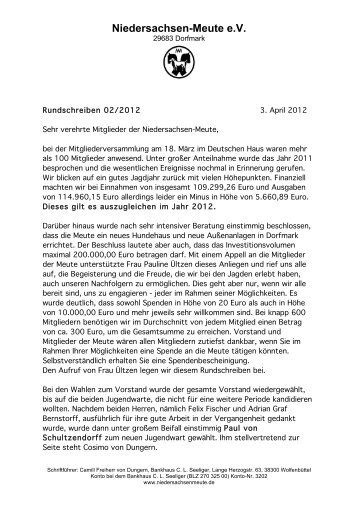 Rundschreiben 02/2012 - Niedersachsenmeute e.V.