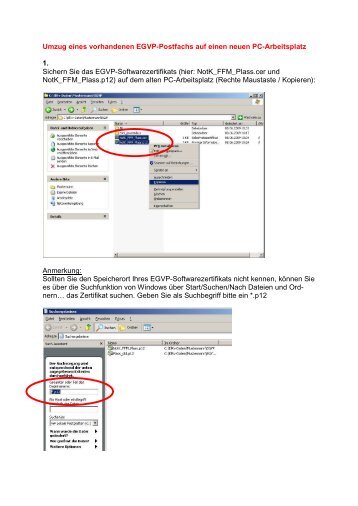 Umzug eines vorhandenen EGVP-Postfachs auf einen neuen PC ...