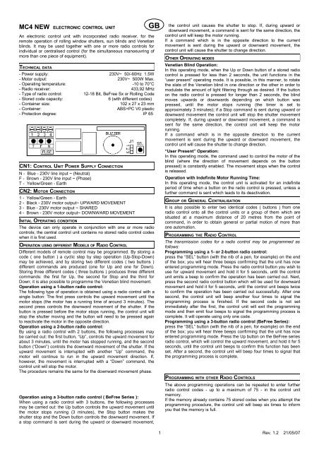 QUADRO ELETTRONICO LRx 2074VN - Nothnagel