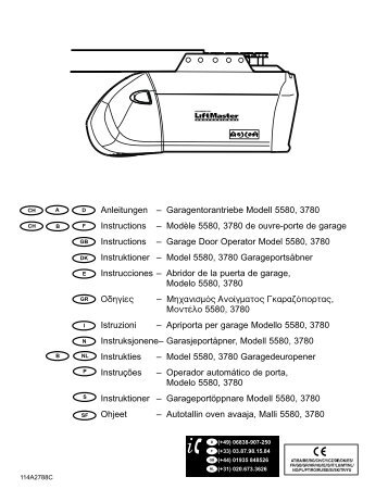 Anleitungen – Garagentorantriebe Modell 5580, 3780 ... - Nothnagel