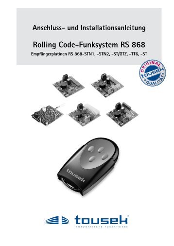 Rolling Code-Funksystem RS 868 - Nothnagel
