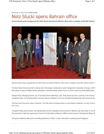 Notz Stucki opens Bahrain office