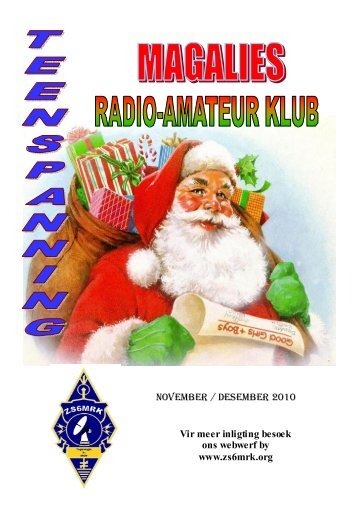 teenspanning November Desember - Magalies Radio-amateur Klub