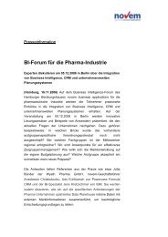 BI-Forum für die Pharma-Industrie - novem business applications