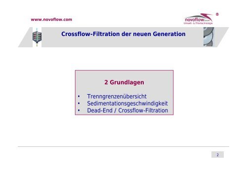 Crossflow-Filtration der neuen Generation Composite ... - novoflow